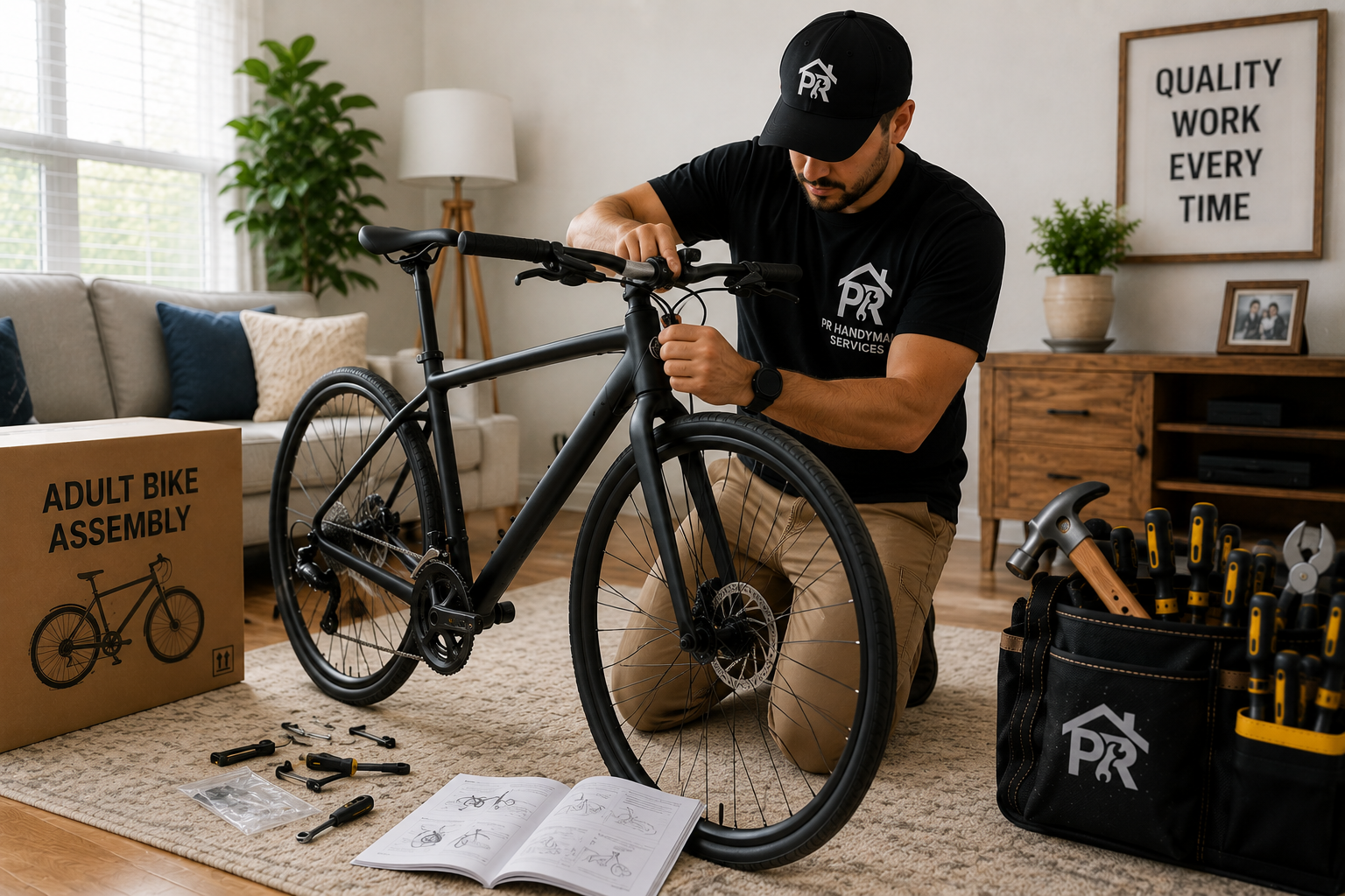 Adult bicycle assembly